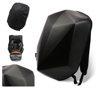 Produktbild von Motorrad Rucksack Hartschale Kohlefaser Wasserdicht 30L Diamantform für Motorrad & Outdoor