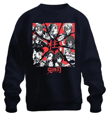 Produktbild von Demon Slayer Kimetsu no Yaiba Hashira Anime Geschenk Vintage Sweatshirt Pullover, Navy, S