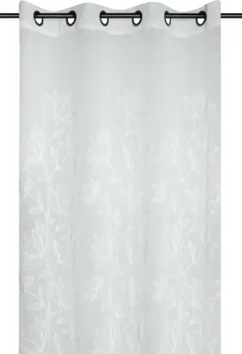 Obrázek produktu pro STOF | Záclona - 140x260 cm - Bílá - Botanický vzor - Elegantní průhlednost - Rychlá instalace