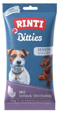 Produktbild von RINTI Bitties Senior - Huhn & Truthahn, Snacks, Hund, Adult, Huhn, Türkei, 175 g