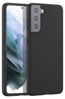 Produktbild von Mayaxess, Silikon Schutzhülle für Samsung Galaxy S21 Matt Stoßfest, Schwarz