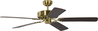 Image de Ventilateur de plafond Potkuri Laiton satiné / Acajou 132 cm avec chainette