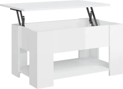 Produktbild von vidaXL Couchtisch Hochglanz-Weiß 79x49x41 cm Holzwerkstoff
