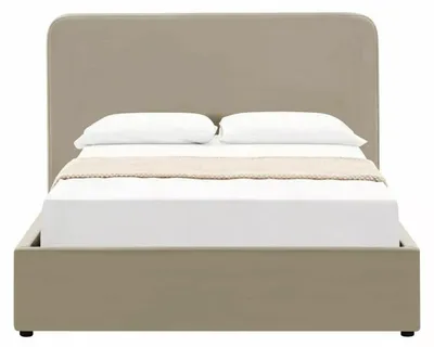 Image de Lit en velours - Gamme Lumia - 160 x 200 - Taupe