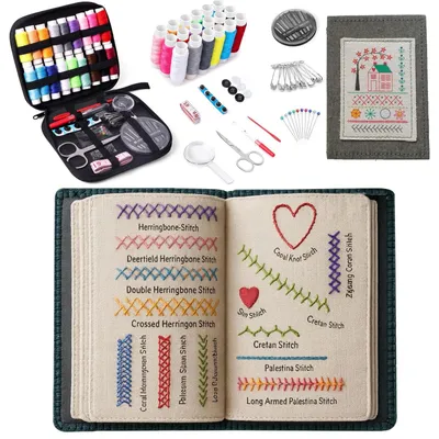 Stickbuch-Set für Anfänger, 86 Anleitungen, Leinen, DIY (B)