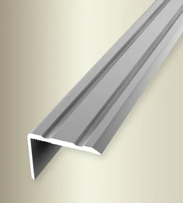 Produktbild von PROVISTON | Winkelprofil | Breite: 24.5 mm | Höhe: 0 - 17 mm | Länge: 900 mm | Aluminium eloxiert | Gerillt | Einfach Biegbar | Silber | Selbstklebend