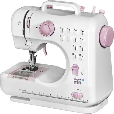 Produktbild von Łucznik Mini, Pink, Weiß, Halbautomatische Nähmaschine, Nähen, 4 Step, Drehregler, Schieber, Elektro