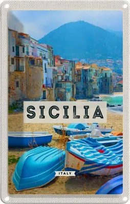 Produktbild von vianmo Blechschild 30x20 cm Sizillien Italien Europa Uralub Bildmotiv Reisemotiv Abenteuer Reisen Urlaub