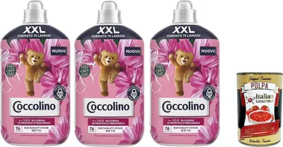Produktbild von Coccolino XXL Ammorbidente Concentrato Sensazione Seta,Konzentrierter Weichspüler,76 Wäschen, 3x 1750ml + Italian Gourmet polpa 400g