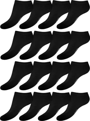 Produktbild von 16 Paar Sneaker Socken in klassischem Schwarz 35/38