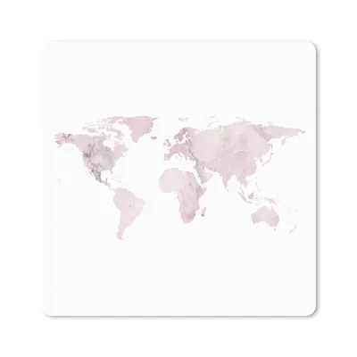 Produktbild von MuchoWow® Mauspad Mousepad Weltkarte - Marmor - Rosa 20x20 cm - Mousepads - Maus Mat - Pad - Mausunterlage - Desk Mat - Bureauartikeln