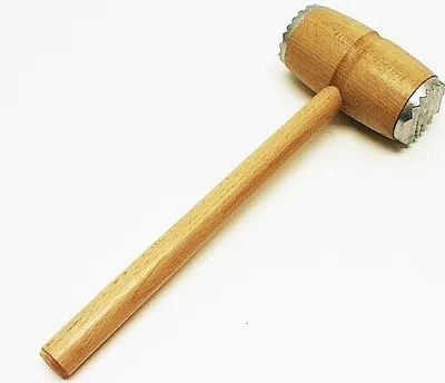 Produktbild von Holz Fleischhammer mit Metall Klopfflächen 29,5x11 cm