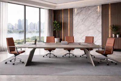 Productafbeelding van Hoogwaardige design conferentietafel, bruine vergadertafel