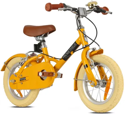 Kinderfahrrad 14 Zoll Retro Gelb ab 4 Jahren
