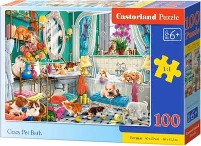 Produktbild von Castorland Puzzle Tiere Crazy Pet Bath - 100 Teile bunt