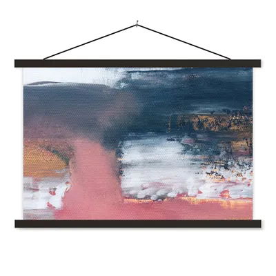 Produktbild von MuchoWow® Textilposter Abstrakt - Malerei - Design 60x40 cm mit schwarzem Rahmen - Hölzernes