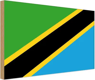 Image de vianmo Panneau en bois 12x18 cm Drapeau Tansanias Flag of Tanzania