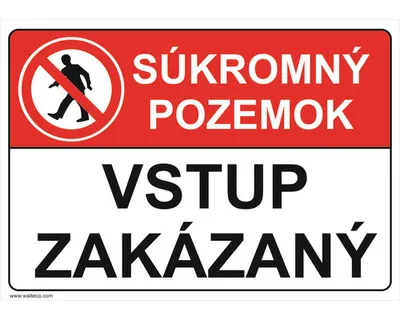 Produktbild von Súkromný pozemok - vstup zakázaný, plastová cedulka