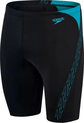 Image de Speedo Hyperboom Jammer Maillot de bain pour hommes résistant au chlore, couleur:Black-Blue, taille:7