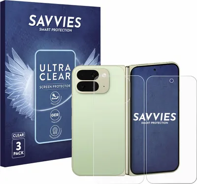 Produktbild von 6x Für Google Pixel 10 Pro Fold (Display+Rückseite) Schutzfolie Savvies Displayschutz Display Schutz Folie Klar Transparent