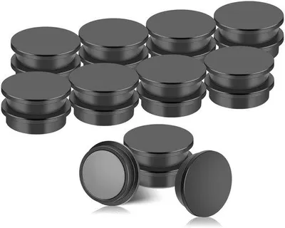 Produktbild von Magnetensatz für Whiteboards, 20 Stück, 30 x 8 mm starke Magnete, schwarze Küchenmagnete, runde Magnete für Whiteboards, Pinnbäume, Küchenmagnete