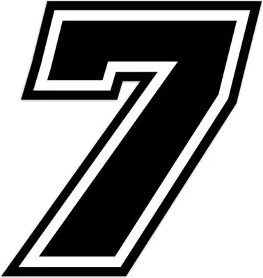 Zdjęcie produktu dla Naklejka z numerem wyścigowym dla Moto "7" Race Moto GP, czarna, 10 x 9,5 cm