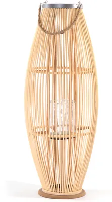 Produktbild von Deko LATERNE "ZYA" | Bambus | Natur Windlicht | Größe: 95 cm