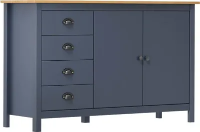 Obrázok produktu pre Príborník Hill sivý 130x40x80 cm z masívneho borovicového dreva