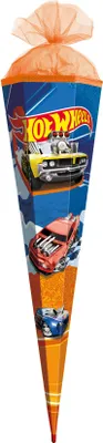 Produktbild von ROTH Schultüte groß Hot Wheels 85 cm eckig Tüllverschluss ROT(H)-Spitze Zuckertüte Schulanfang