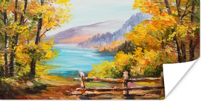 Produktbild von MuchoWow® Poster Malerei - Ölgemälde - Pflanzen - Natur 120x60 cm - Bild