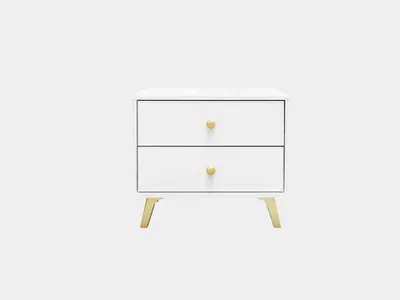 Produktbild von Masseno Nachttisch GALIO Nachtschrank Beistelltisch für Schlafzimmer 54 x 48 x 41 cm Weiß