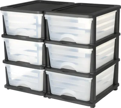 Zdjęcie produktu dla Organizer szuflady plastikowe 6 szuflad zestaw 2 szt do domu biura
