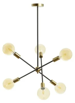 Immagine prodotto di RED - DESIGN RENDL RENDL ARTEMIA Lampada da terra a 6 bracci, ottone spazzolato nero, 230 V, E27, 6 x 15 W, R14398