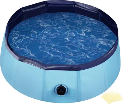 Produktbild von Fudajo Hundepool 80 x 20 cm rutschfestes Hundeplanschbecken, Hundeschwimmbad faltbar aus PVC, Hundebadewanne mit verstärkten Kanten, tragbarer Pool für Hunde