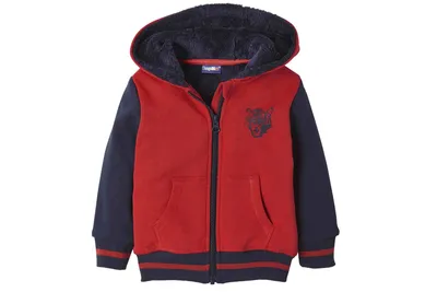 Produktbild von Lupilu Jungen Sweatjacke - Kapuzenjacke Teddyfleece Rot 110/116