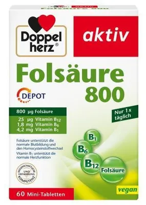 Obrázok produktu pre Doppelherz Kyselina listová 800 Depot Tablety 60 kapsúl