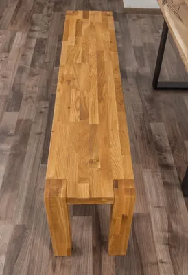Produktbild von Sitzbank aus massivem Eichenholz 160 cm Breite 45 cm Höhe 33 cm Tiefe