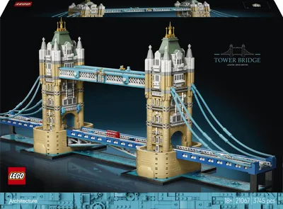 Productafbeelding van LEGO Architecture Tower Bridge - Zelfbouw miniatuurmodel voor volwassenen - 3D decoratieset met omklapbare bruggen, een sokkel die de rivier de Thames voorstelt en een London dubbeldekkerbus - Verzamelbaar cadeau - 21067
