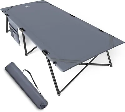 Produktbild von Feldbett Klappbar XXL Campingbett 200KG Belastbar Klappbett 214 x 79 x 50 cm, Breite Feldbett mit Seitentasche, Stabil & Tragbar für Camping Reisen Garten Outdoor und Indoor