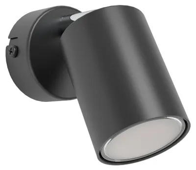 Image de EGLO 74006 Applique/plafonnier/1 GU10 NOIR/CHROME 'RECISO-E