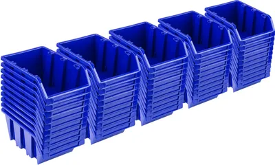 Produktbild von Set 50 x Stapelboxen NP4 blau Lagerboxen Sortierboxen
