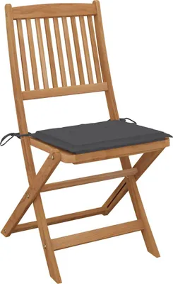 Productafbeelding van vidaXL Klapstoelen, 2 stuks, met kussens, gemaakt van massief acaciahout