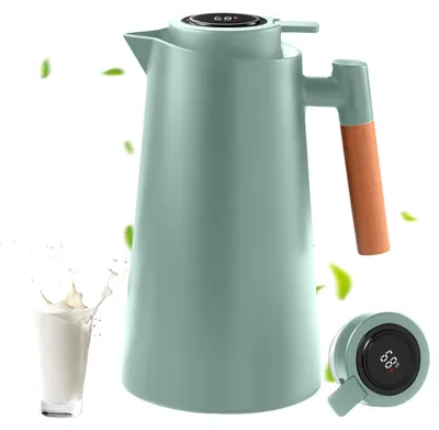 Thermoskanne 1 L, doppelwandig, Vakuumisolierung, blau