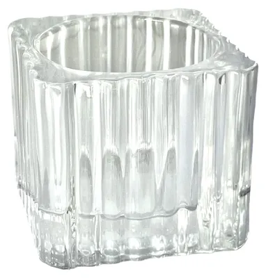 Produktbild von SANDRA RICH, TEELICHTHALTER "STRIPES SQUARE" Glas Teelichtglas klar.