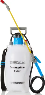 Produktbild von Nanoprotect Drucksprüher 5 L | Universelle Sprühflasche für Essigsäure, Wasser, Dünger und mehr | Mit Schlauch, Tragegurt und Verstellbarer Düse