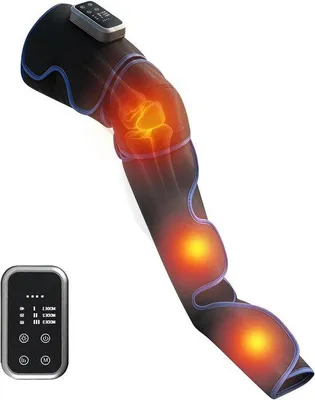 Productafbeelding van Draadloze Beenmassager - Luchtcompressie Massage - Spierontspanning Benen - Met Warmtefunctie - 20 x 10 x 30 cm - Grijs