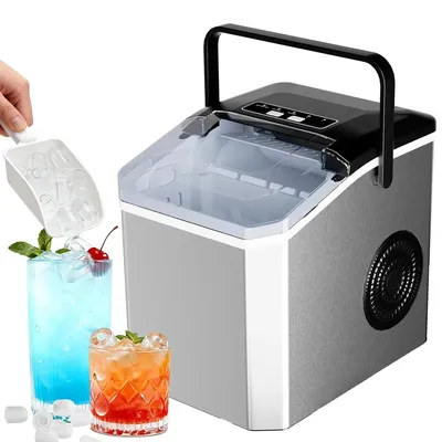 Produktbild von Eiswürfelmaschine Klein, Selbstreinigende Ice Maker, 1.3L, 12 KG/24H, für Küche, Büro, Bar, Party