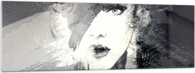 Produktbild von Bilder auf glas - Frau Gesicht - 160x50cm - Glasbilder - Wandbilder - Kunstdruck - zum Aufhängen bereit - Wanddekoration aus Glas - Glas Bilder - Wandbild auf Glas - Einteilig - GAB160x50-3757