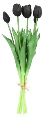 Image de Bouquet de tulipes artificielles Countryfield noir 10x10x41cm