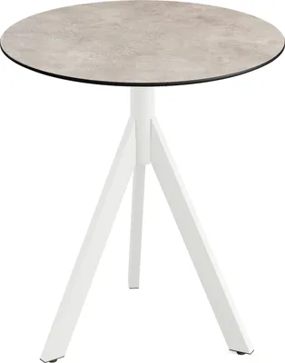 Produktbild von Infinity Tripod Terrassentisch Weiß frame + Moonstone HPL Ø70 cm